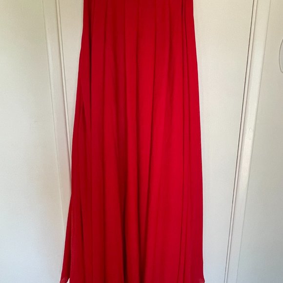 Fame and Partners Red Formal Lined Full Length Skirt Size US 4 - Picture 6 of 7